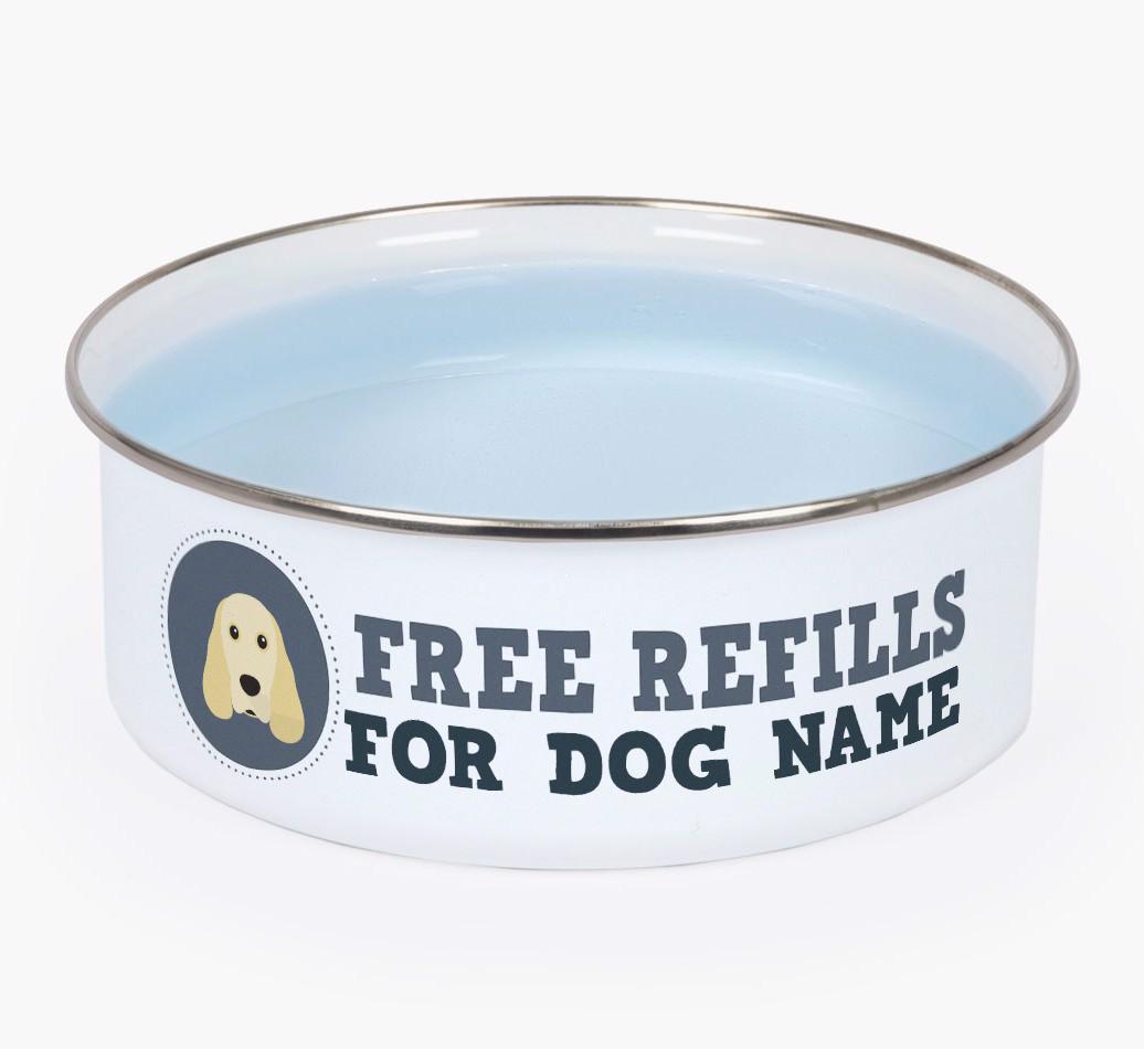 Free Refills: Personalized {breedFullName} Enamel Dog Bowl