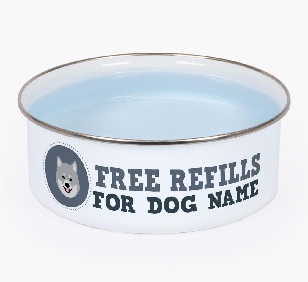 Free Refills: Personalized {breedFullName} Enamel Dog Bowl
