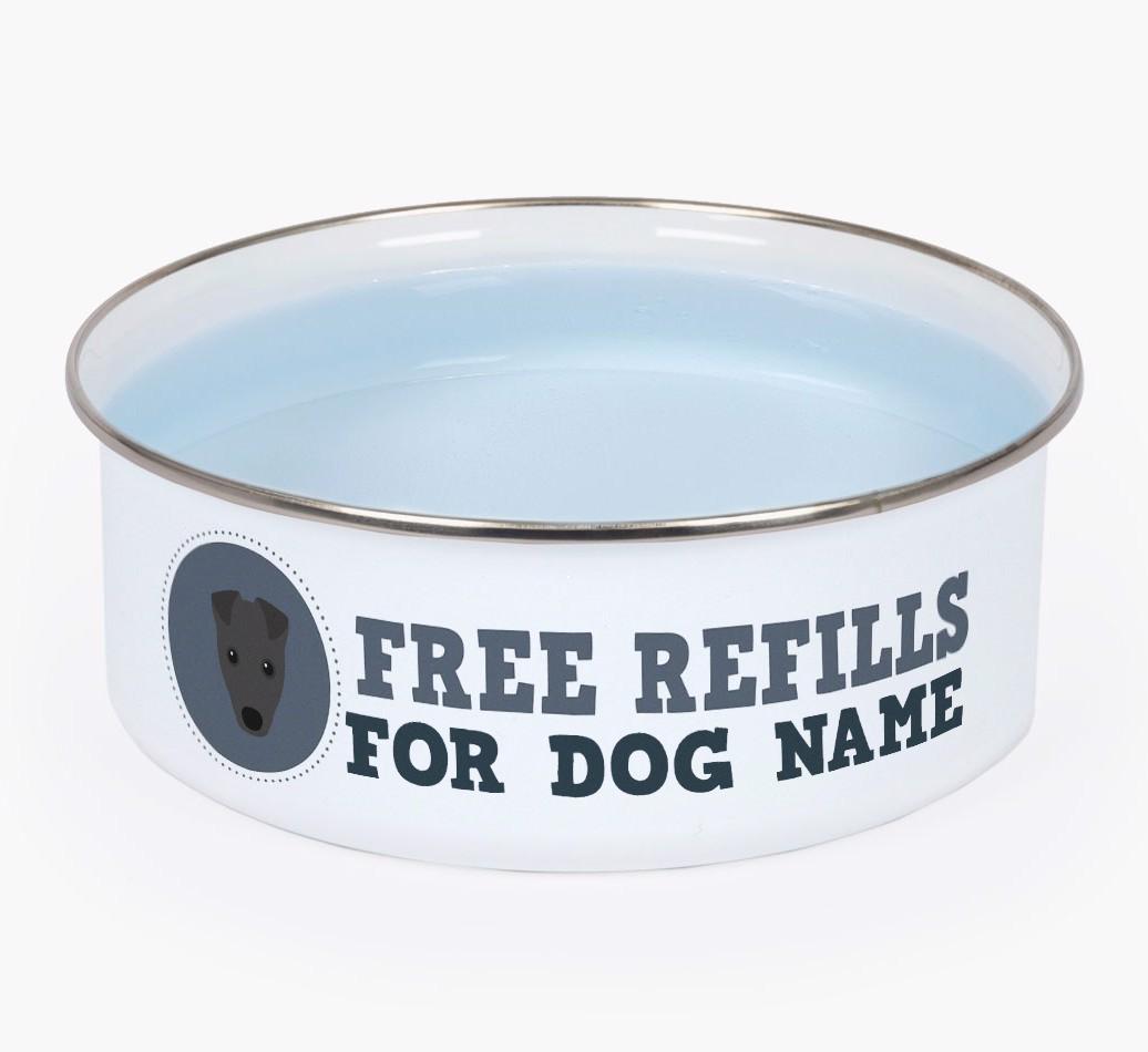 Free Refills: Personalized {breedFullName} Enamel Dog Bowl