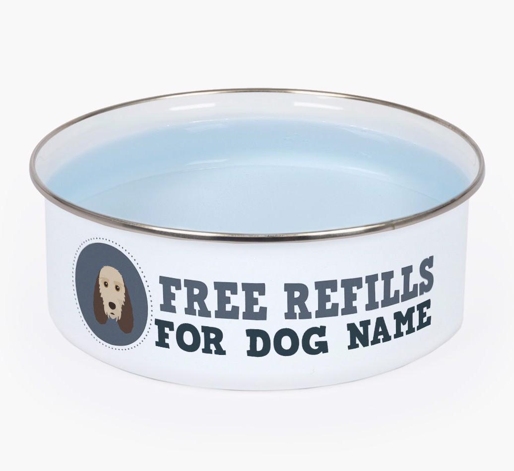 Free Refills: Personalized {breedFullName} Enamel Dog Bowl