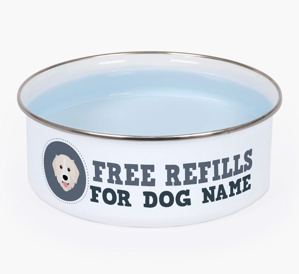 Free Refills: Personalized {breedFullName} Enamel Dog Bowl