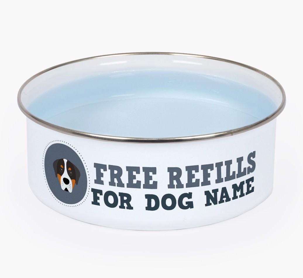 Free Refills: Personalized {breedFullName} Enamel Dog Bowl