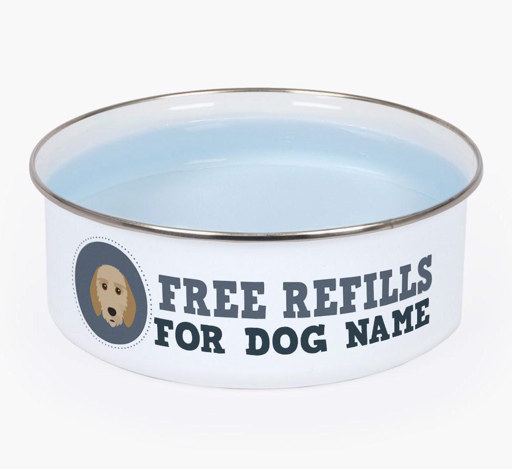 Free Refills: Personalized {breedFullName} Enamel Dog Bowl
