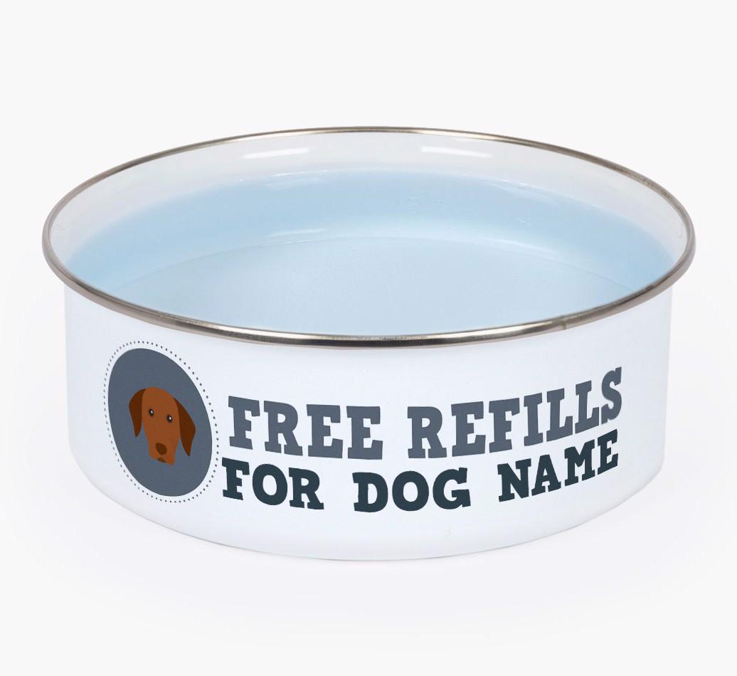 Free Refills: Personalised {breedFullName} Enamel Dog Bowl