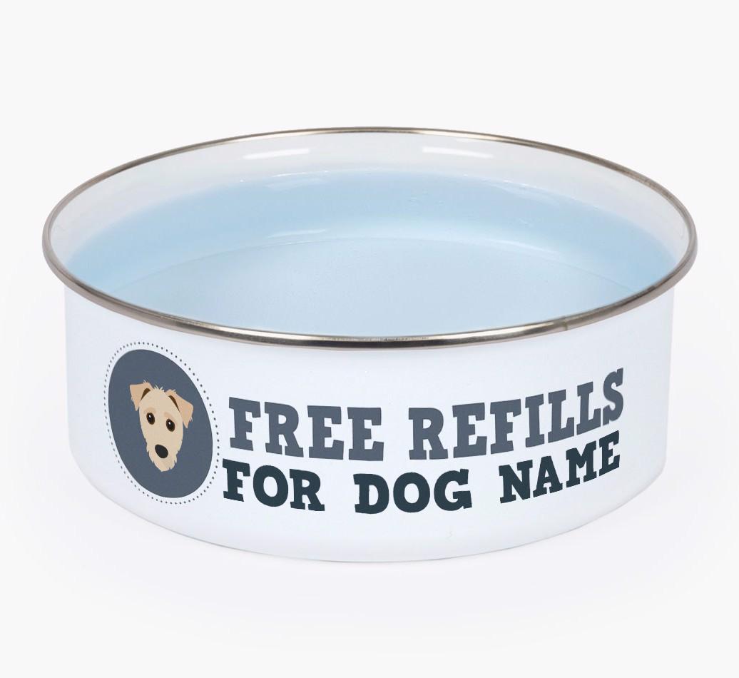 Free Refills: Personalized {breedFullName} Enamel Dog Bowl