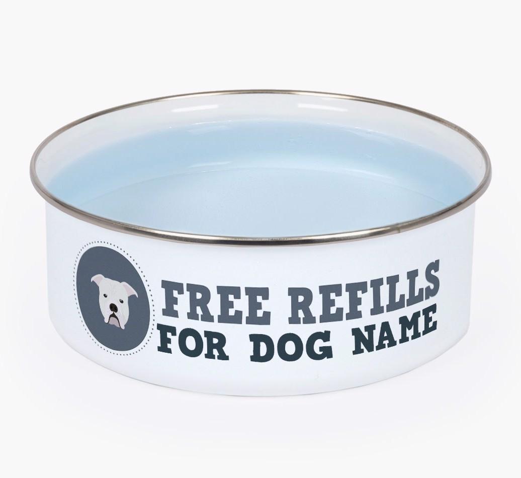 Free Refills: Personalized {breedFullName} Enamel Dog Bowl