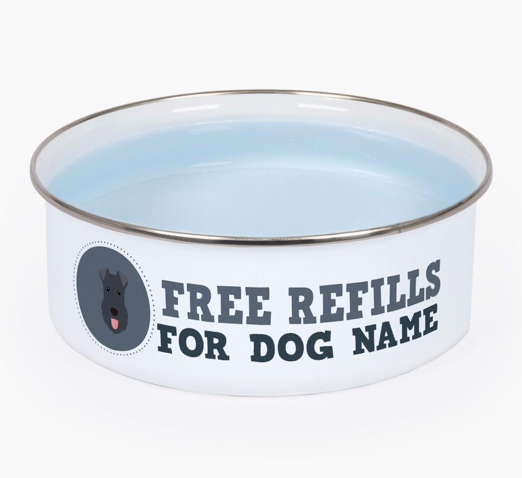 Free Refills: Personalized {breedFullName} Enamel Dog Bowl