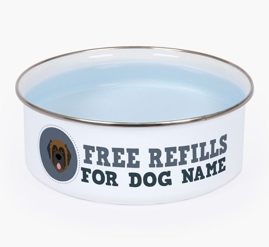 Free Refills: Personalized {breedFullName} Enamel Dog Bowl
