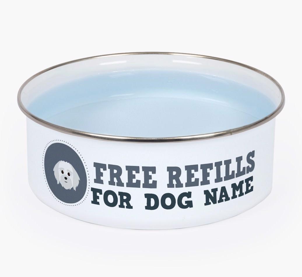Free Refills: Personalized {breedFullName} Enamel Dog Bowl