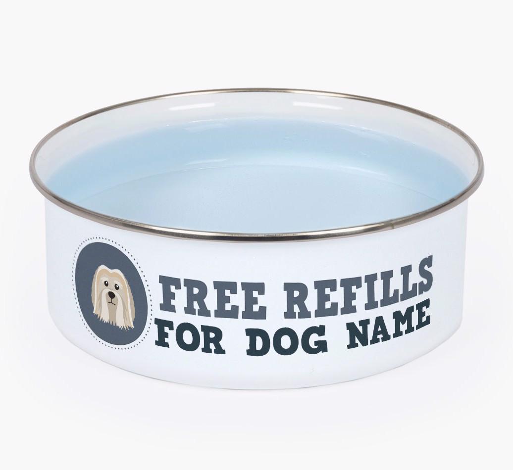 Free Refills: Personalized {breedFullName} Enamel Dog Bowl