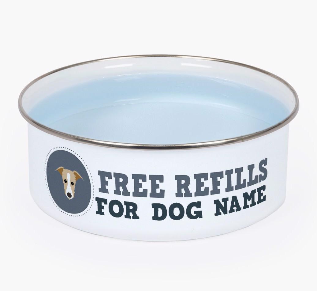 Free Refills: Personalized {breedFullName} Enamel Dog Bowl