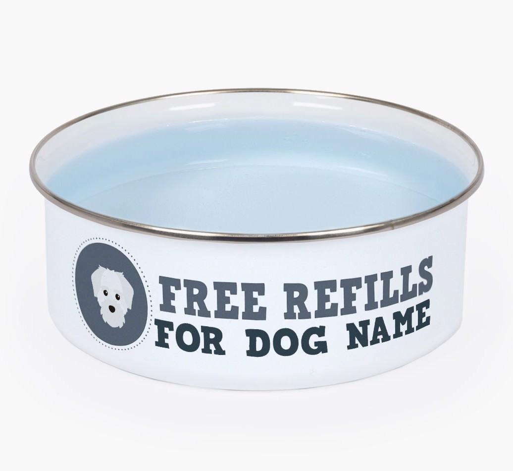 Free Refills: Personalized {breedFullName} Enamel Dog Bowl