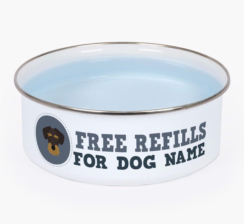 Free Refills: Personalized {breedFullName} Enamel Dog Bowl