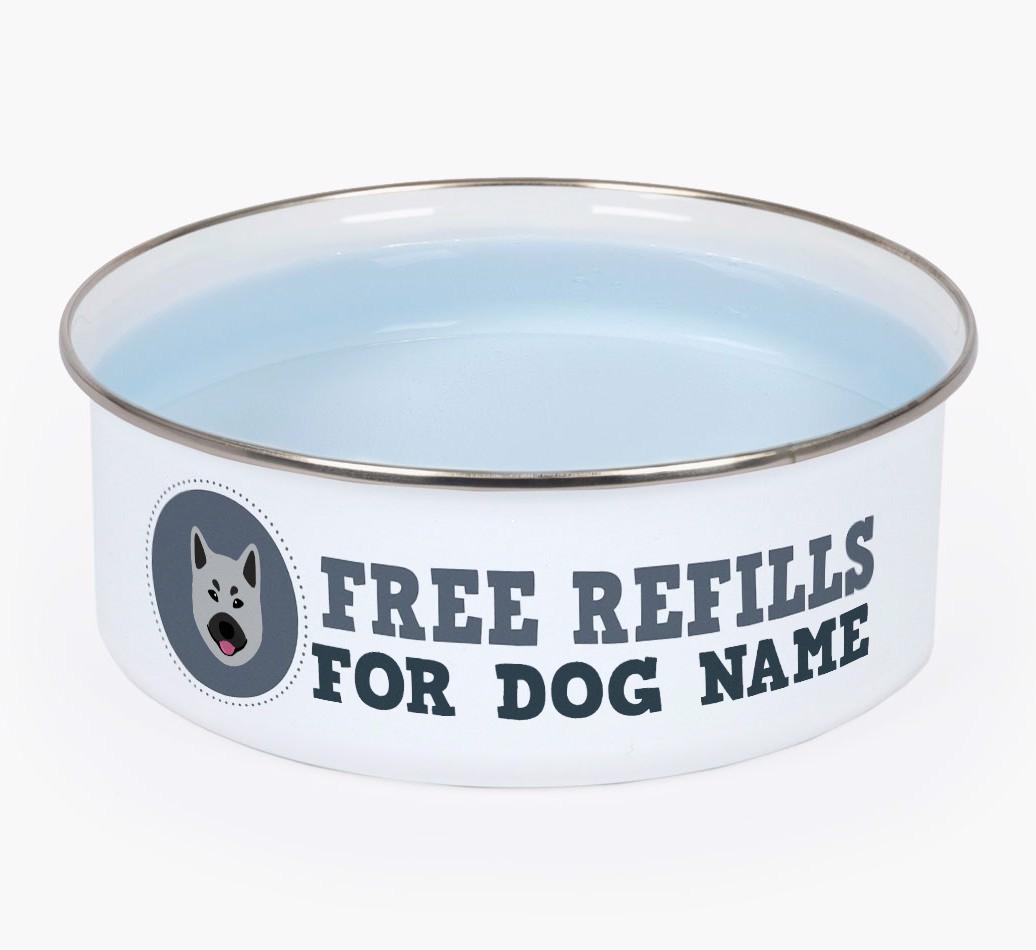 Free Refills: Personalized {breedFullName} Enamel Dog Bowl