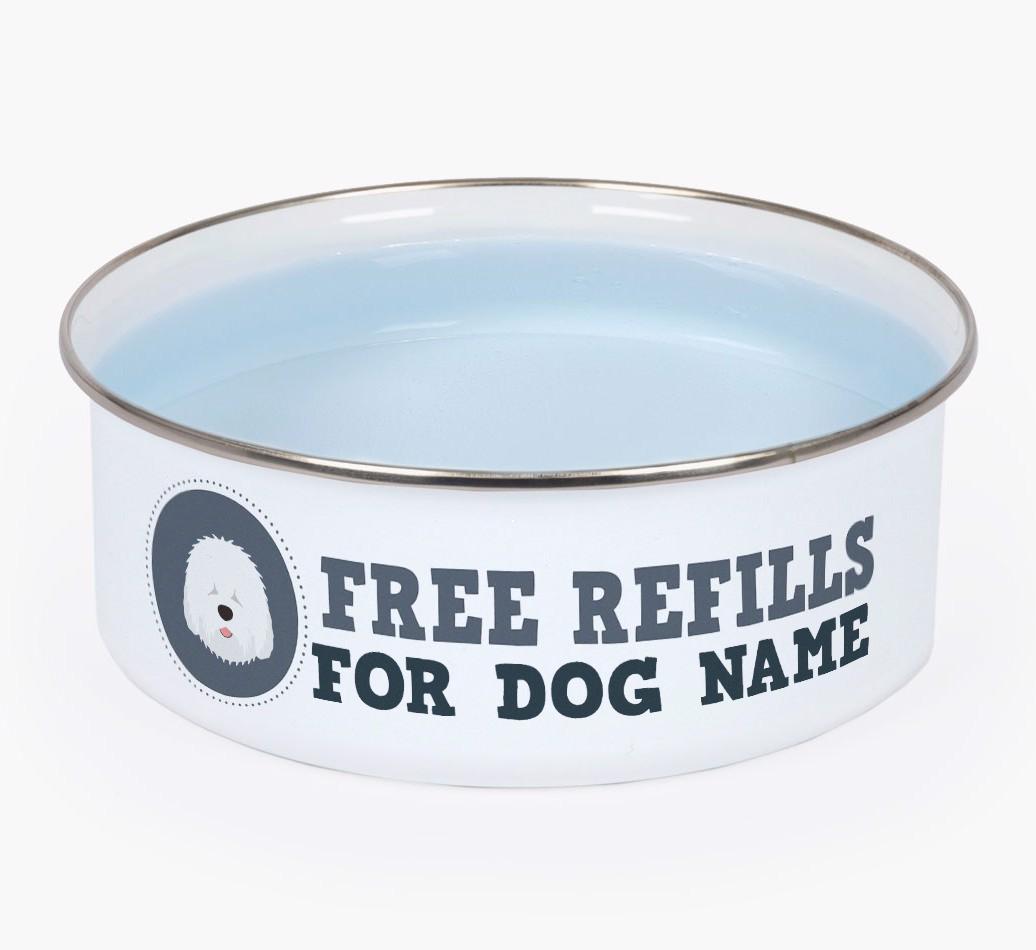 Free Refills: Personalized {breedFullName} Enamel Dog Bowl