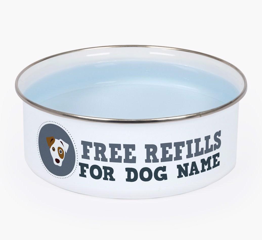 Free Refills: Personalized {breedFullName} Enamel Dog Bowl