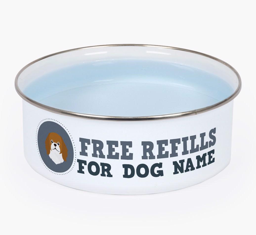 Free Refills: Personalized {breedFullName} Enamel Dog Bowl