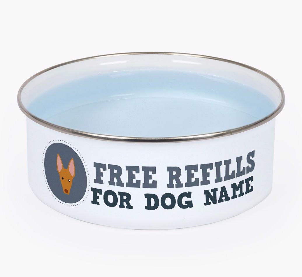 Free Refills: Personalised {breedFullName} Enamel Dog Bowl