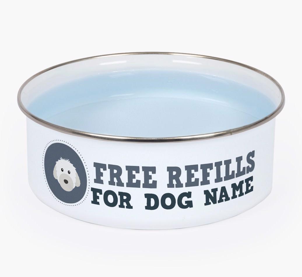 Free Refills: Personalized {breedFullName} Enamel Dog Bowl