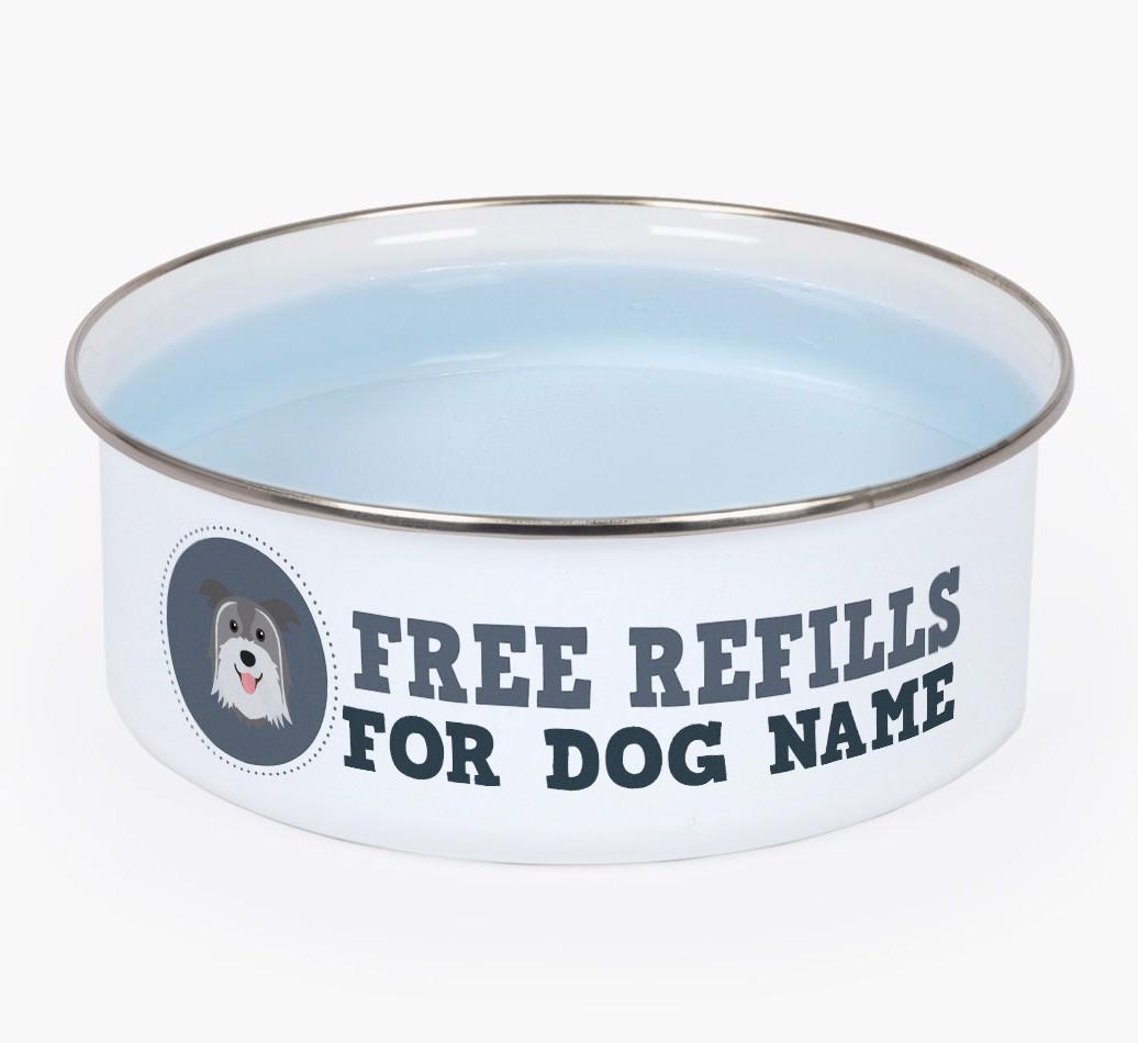 Free Refills: Personalized {breedFullName} Enamel Dog Bowl