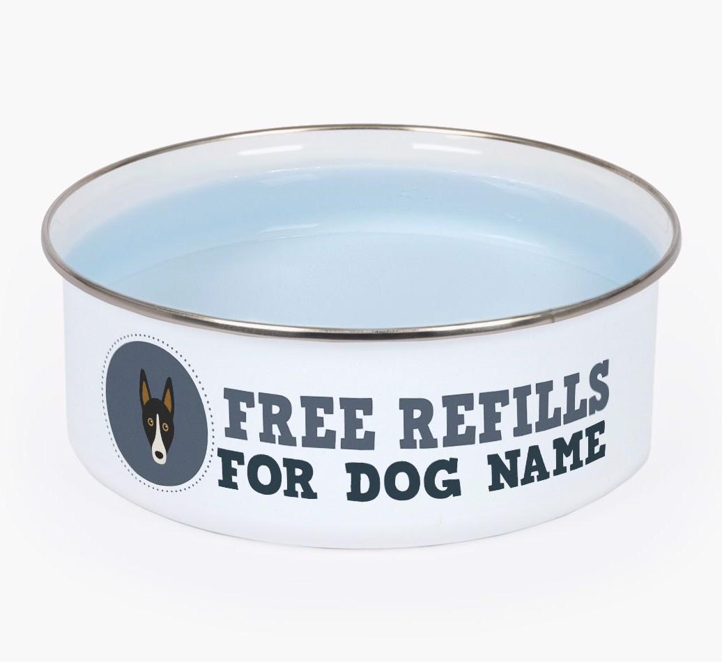 Free Refills: Personalized {breedFullName} Enamel Dog Bowl