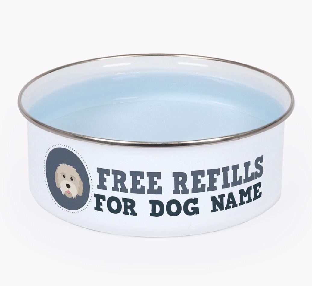 Free Refills: Personalized {breedFullName} Enamel Dog Bowl