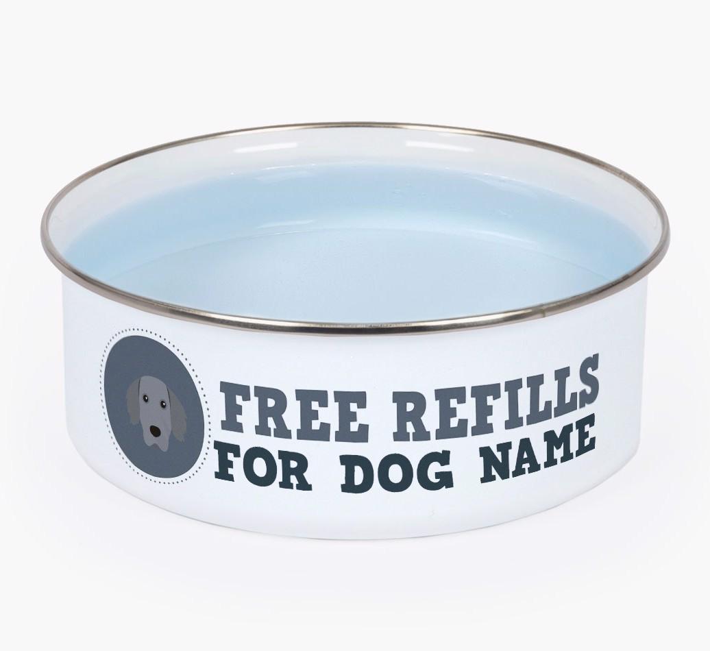 Free Refills: Personalized {breedFullName} Enamel Dog Bowl