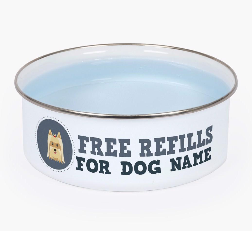 Free Refills: Personalised {breedFullName} Enamel Dog Bowl