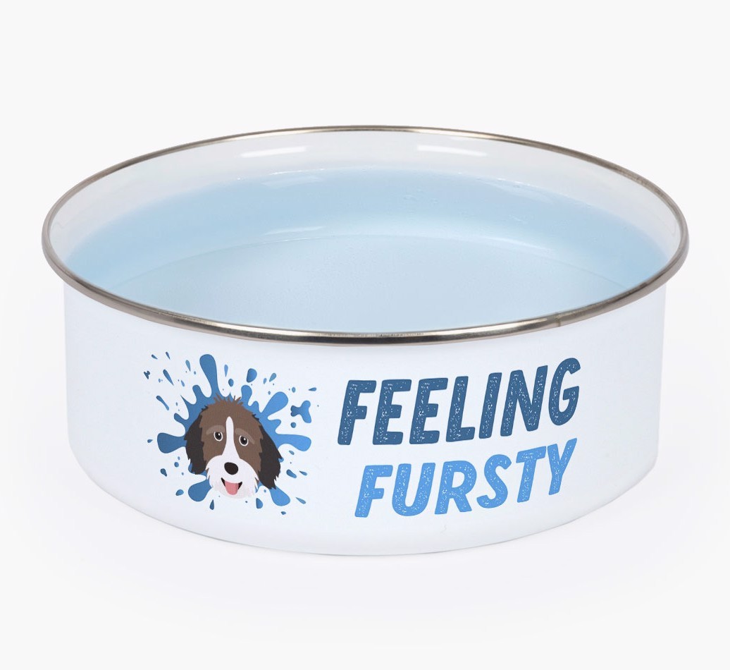 Feeling Fursty: Personalized {breedFullName} Enamel Dog Bowl