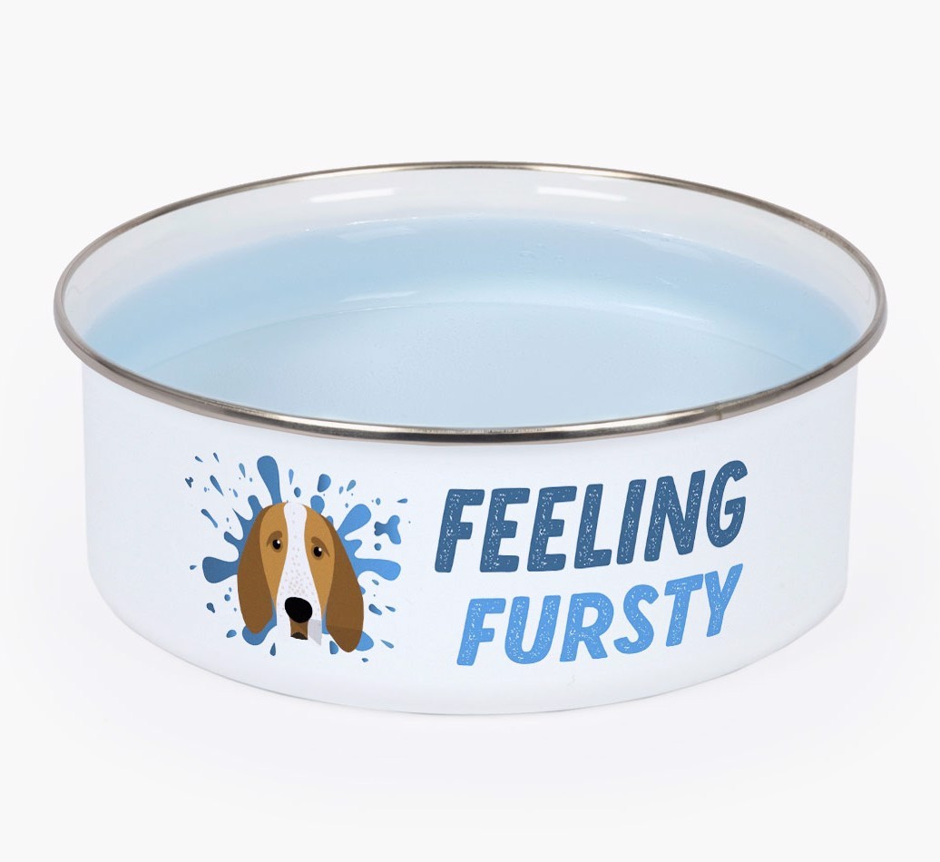 Feeling Fursty: Personalised {breedFullName} Enamel Dog Bowl