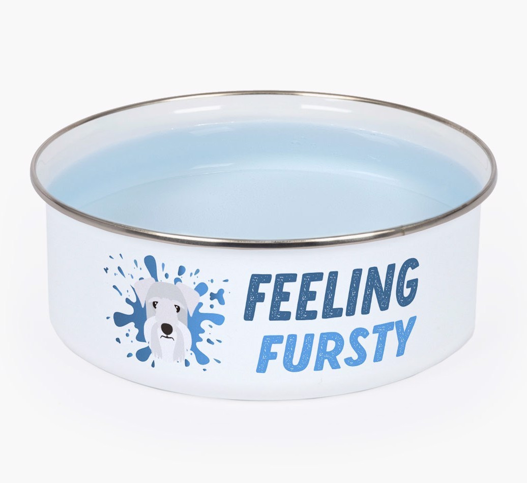 Feeling Fursty: Personalised {breedFullName} Enamel Dog Bowl