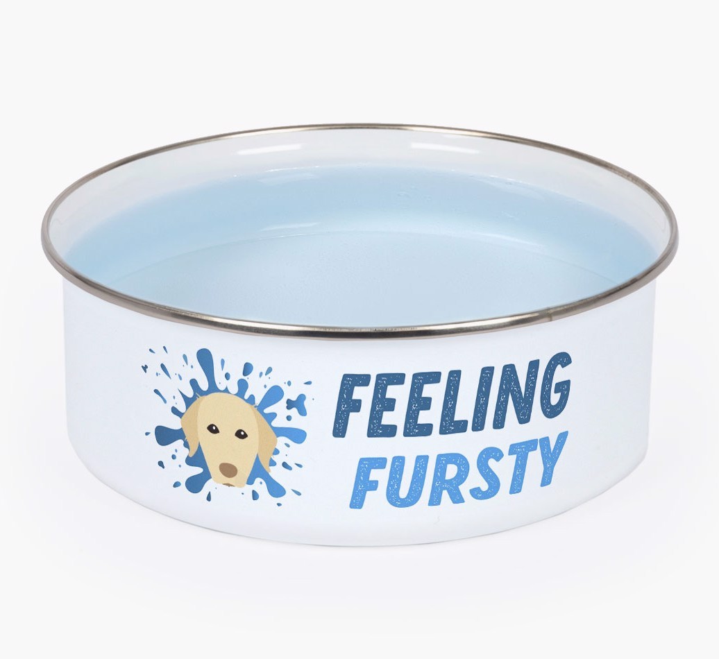 Feeling Fursty: Personalised {breedFullName} Enamel Dog Bowl
