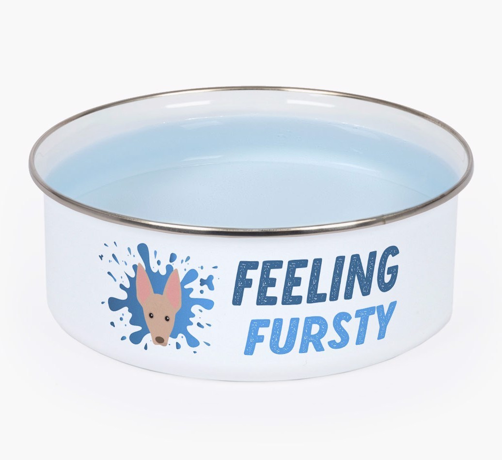 Feeling Fursty: Personalised {breedFullName} Enamel Dog Bowl