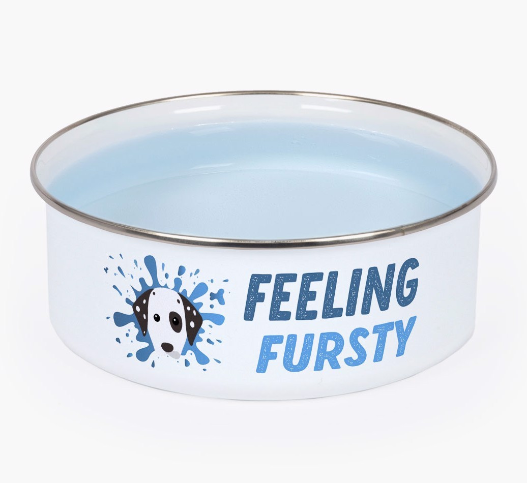 Feeling Fursty: Personalised {breedFullName} Enamel Dog Bowl