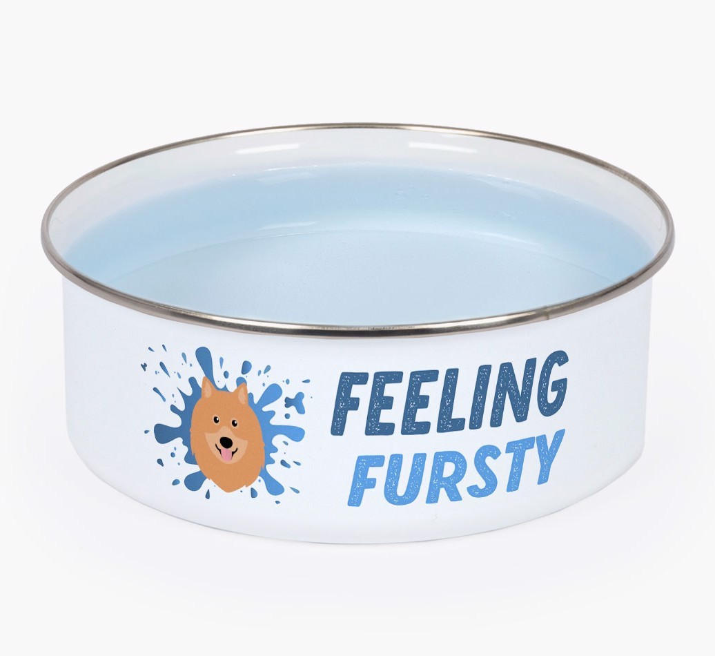 Feeling Fursty: Personalised {breedFullName} Enamel Dog Bowl
