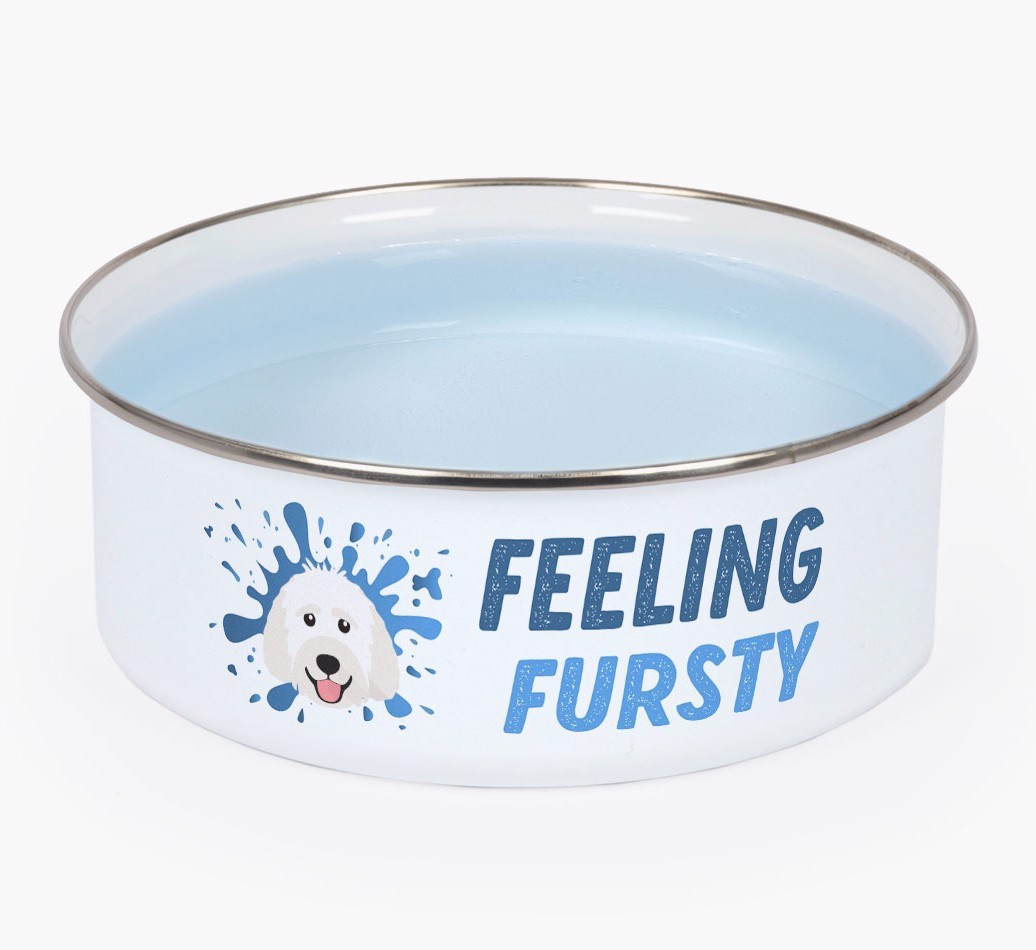 Feeling Fursty: Personalised {breedFullName} Enamel Dog Bowl