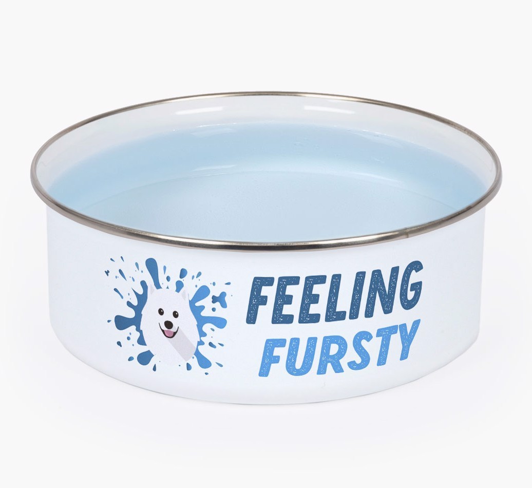 Feeling Fursty: Personalised {breedFullName} Enamel Dog Bowl