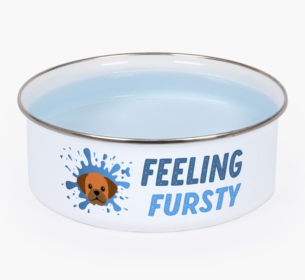 Feeling Fursty: Personalised {breedFullName} Enamel Dog Bowl
