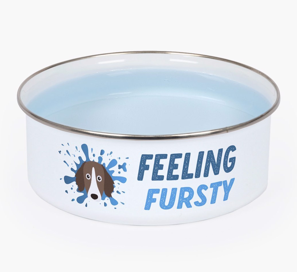 Feeling Fursty: Personalised {breedFullName} Enamel Dog Bowl
