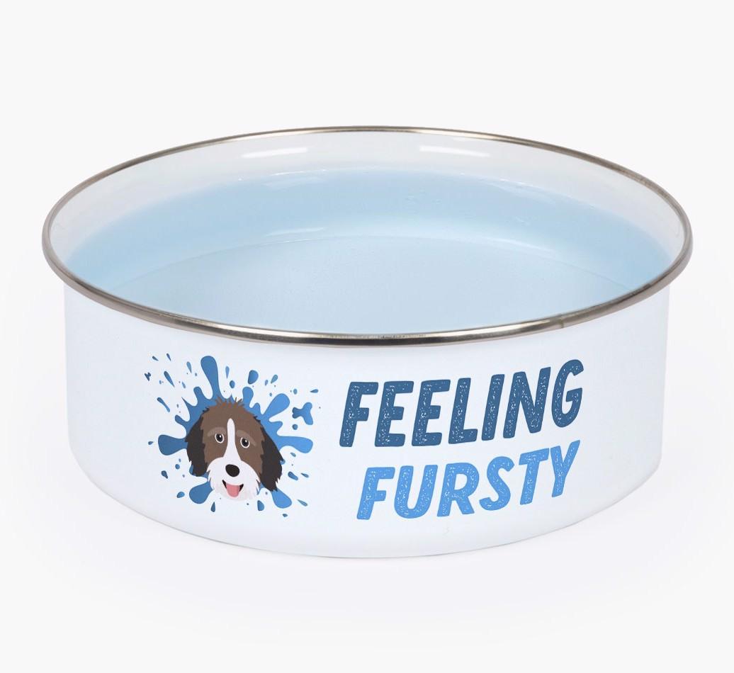 Feeling Fursty: Personalized {breedFullName} Enamel Dog Bowl