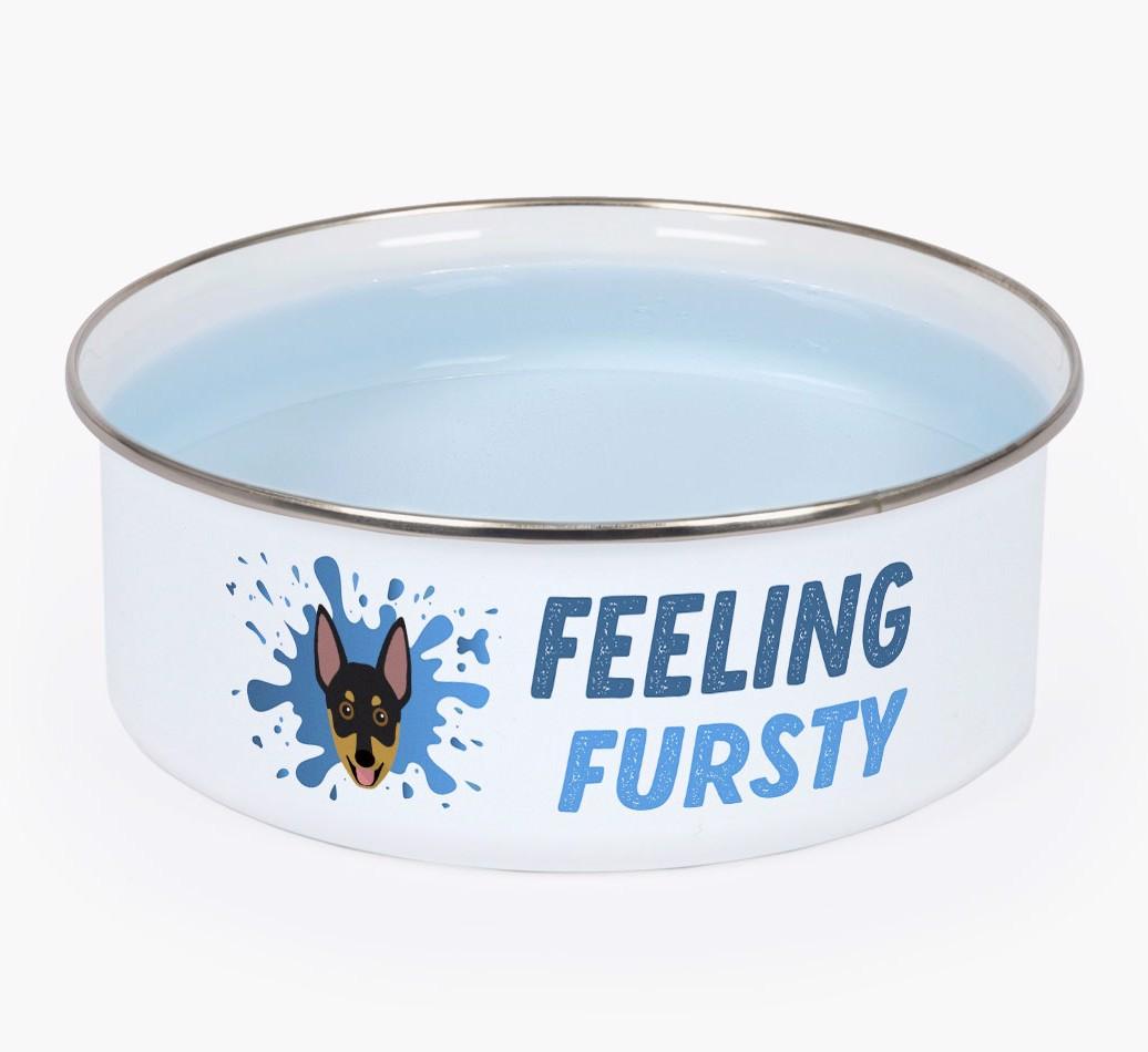 Feeling Fursty: Personalized {breedFullName} Enamel Dog Bowl