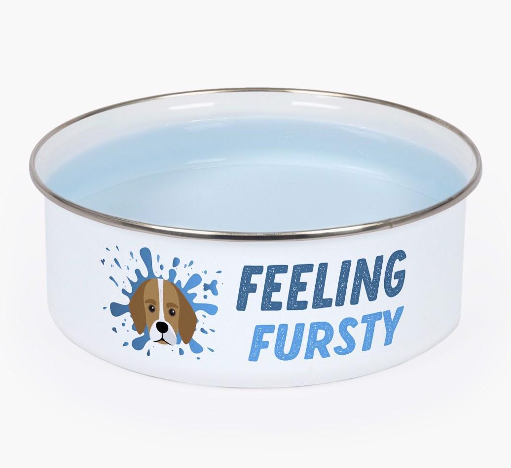 Feeling Fursty: Personalized {breedFullName} Enamel Dog Bowl