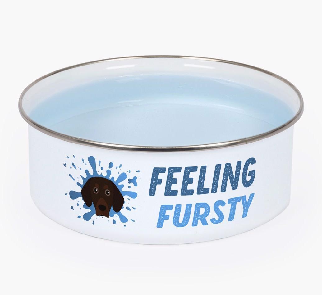 Feeling Fursty: Personalized {breedFullName} Enamel Dog Bowl