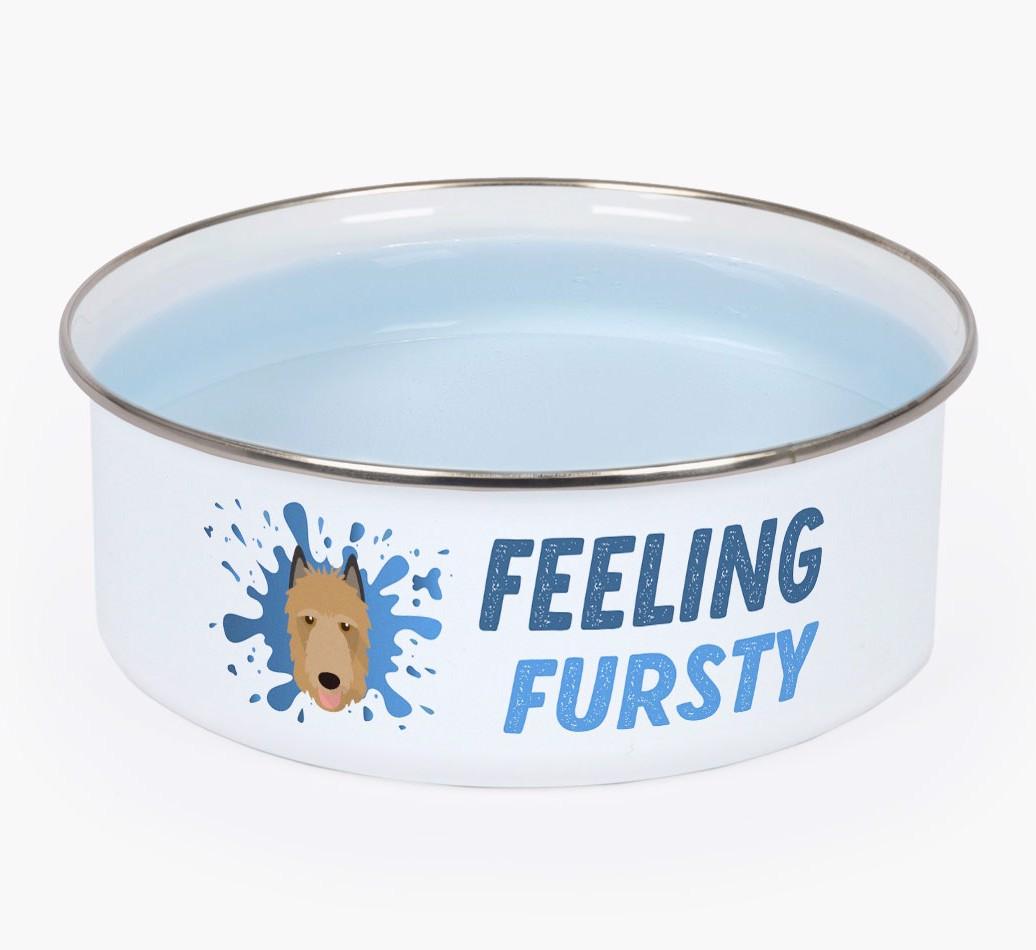 Feeling Fursty: Personalized {breedFullName} Enamel Dog Bowl