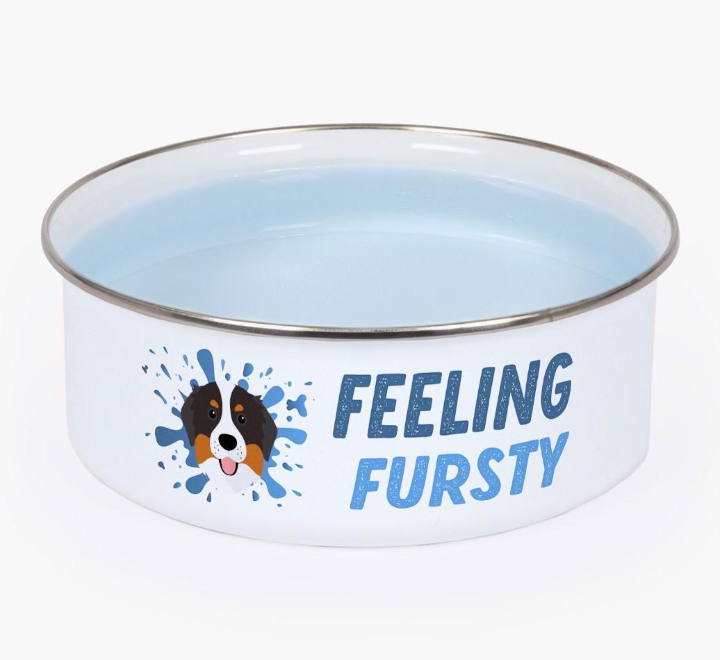 Feeling Fursty: Personalized {breedFullName} Enamel Dog Bowl