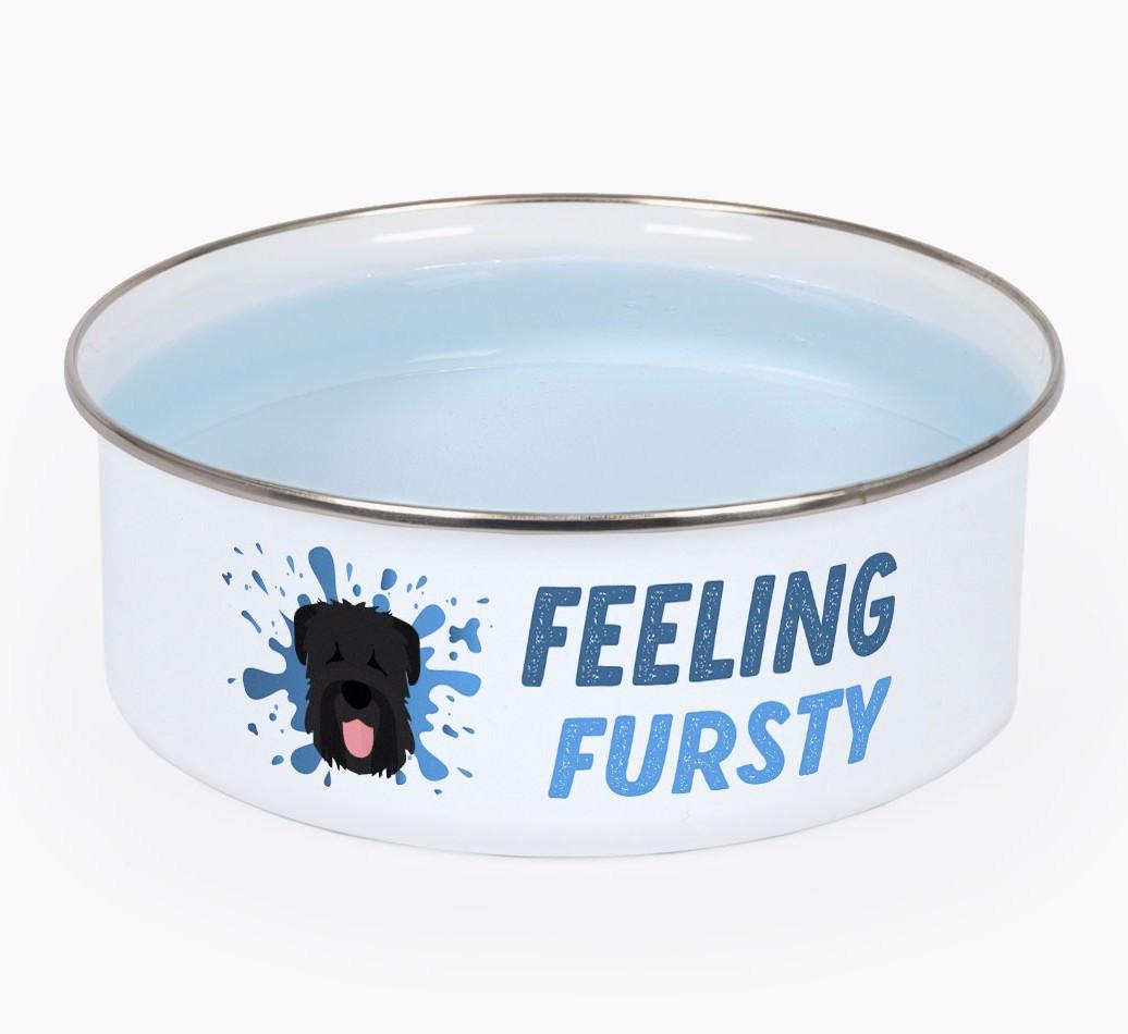Feeling Fursty: Personalized {breedFullName} Enamel Dog Bowl