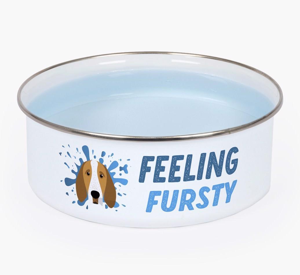 Feeling Fursty: Personalized {breedFullName} Enamel Dog Bowl