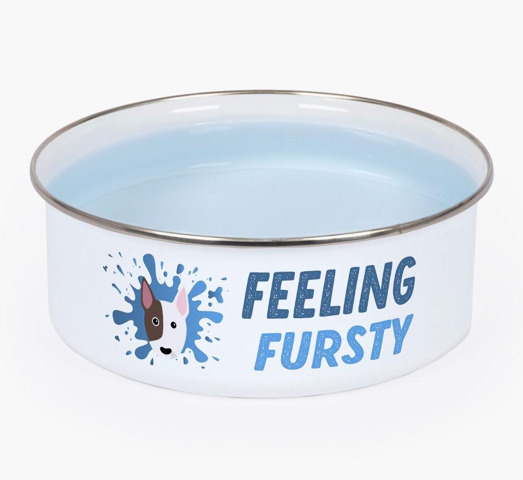 Feeling Fursty: Personalized {breedFullName} Enamel Dog Bowl