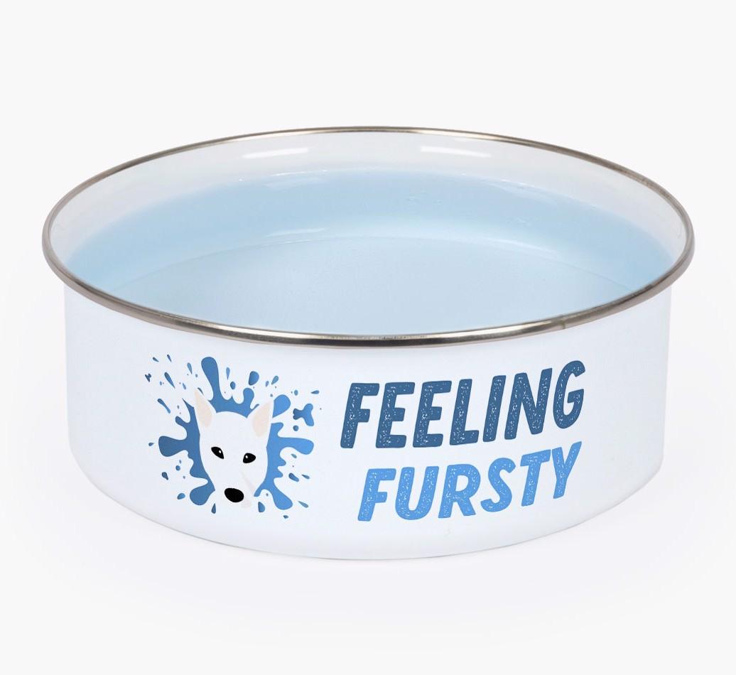 Feeling Fursty: Personalized {breedFullName} Enamel Dog Bowl
