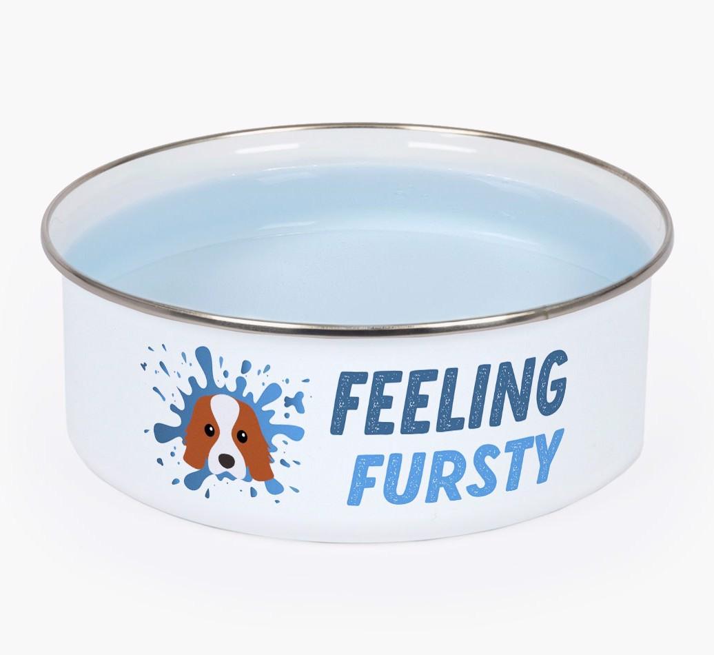Feeling Fursty: Personalized {breedFullName} Enamel Dog Bowl